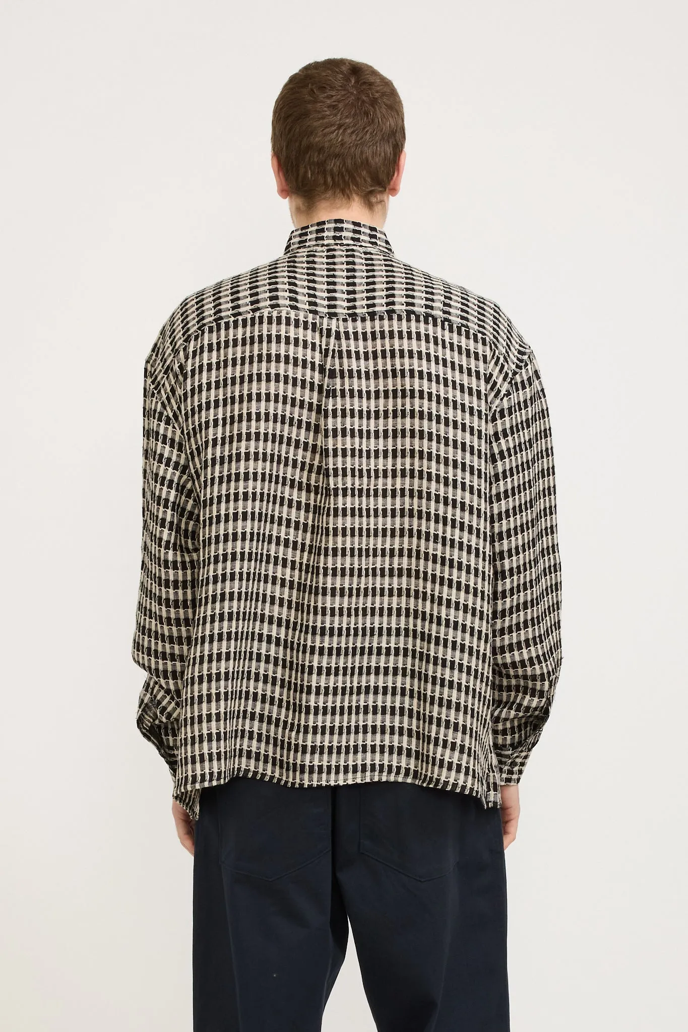 Boxy LS Shirt B/W Check