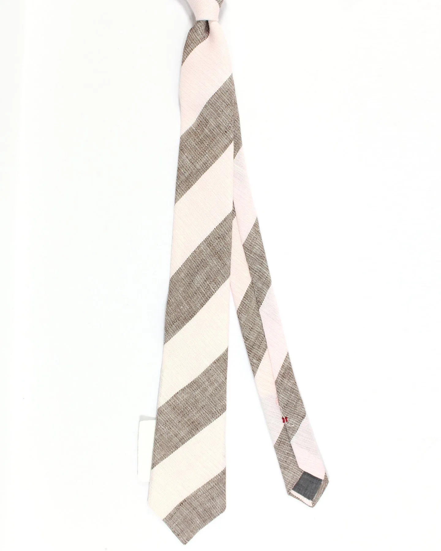 Brunello Cucinelli Linen Tie Light Pink Stripes FINAL SALE