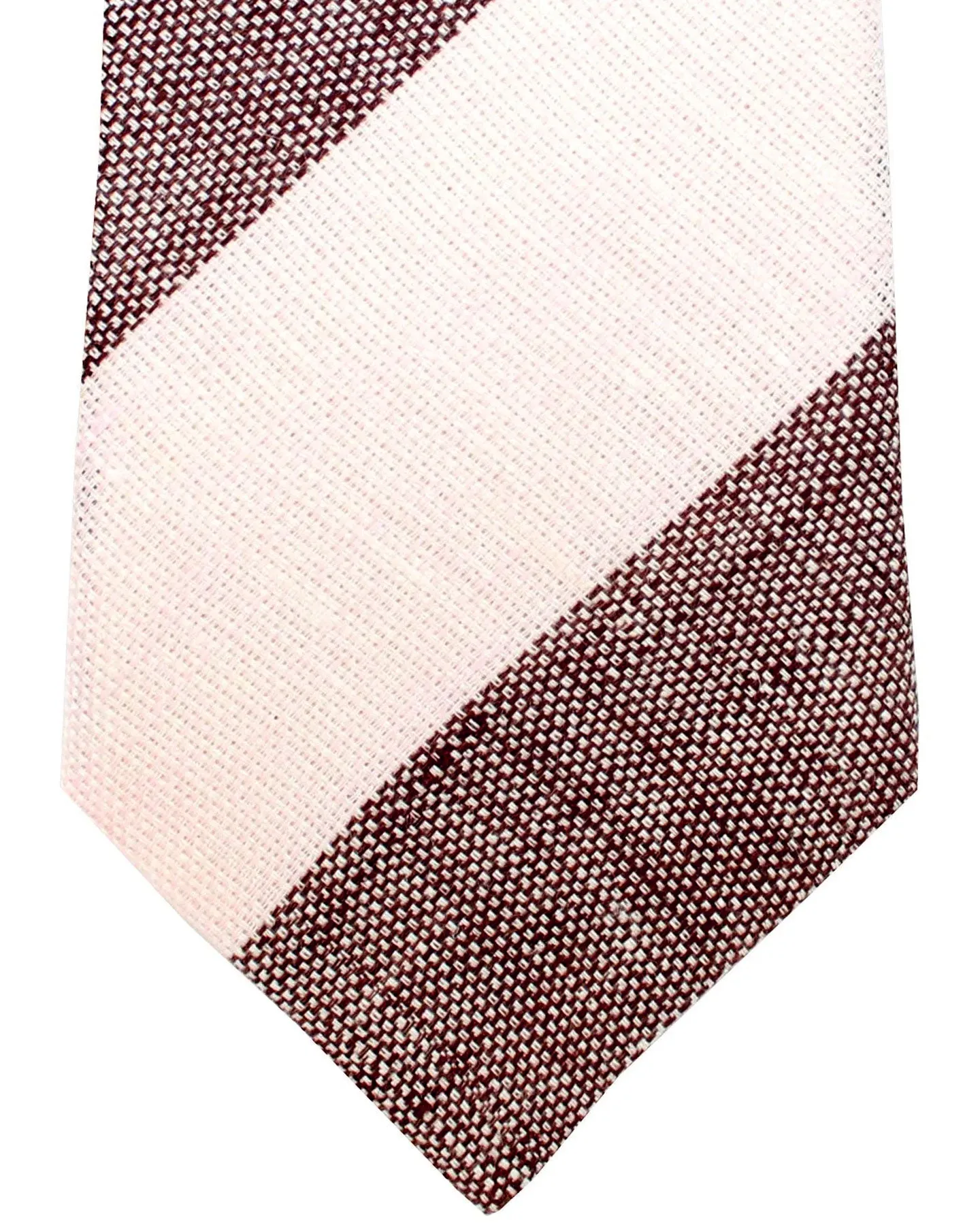Brunello Cucinelli Linen Tie Light Pink Stripes FINAL SALE