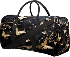 Butterfly Travel Duffel Bag for Women Men, Art Butterflies Sport Tote Gym Bag Foldable Weekender Overnight Bag Waterproof Carry On Luggage Bag