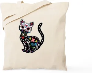 CafePress Dia De Los Gatos Tote Bag Natural Canvas Tote Bag, Reusable Shopping Bag