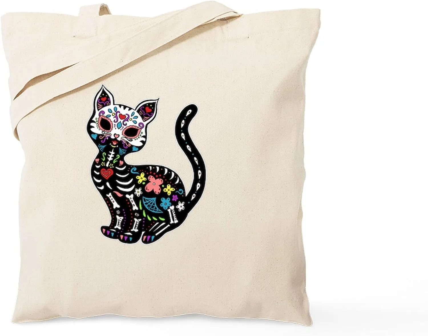 CafePress Dia De Los Gatos Tote Bag Natural Canvas Tote Bag, Reusable Shopping Bag