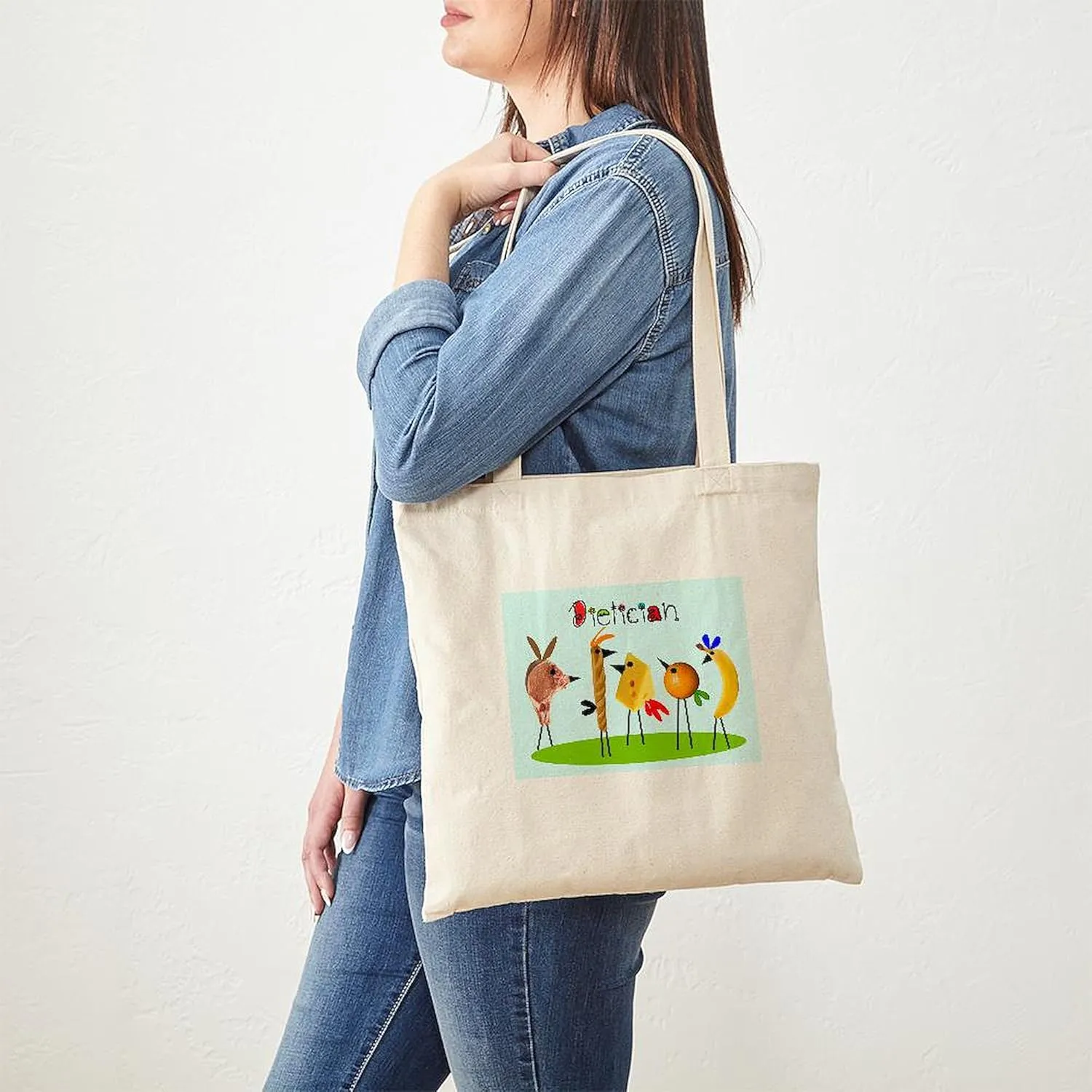 CafePress Dietician Birds 3 Tote Bag Natural Canvas Tote Bag, Reusable Shopping Bag
