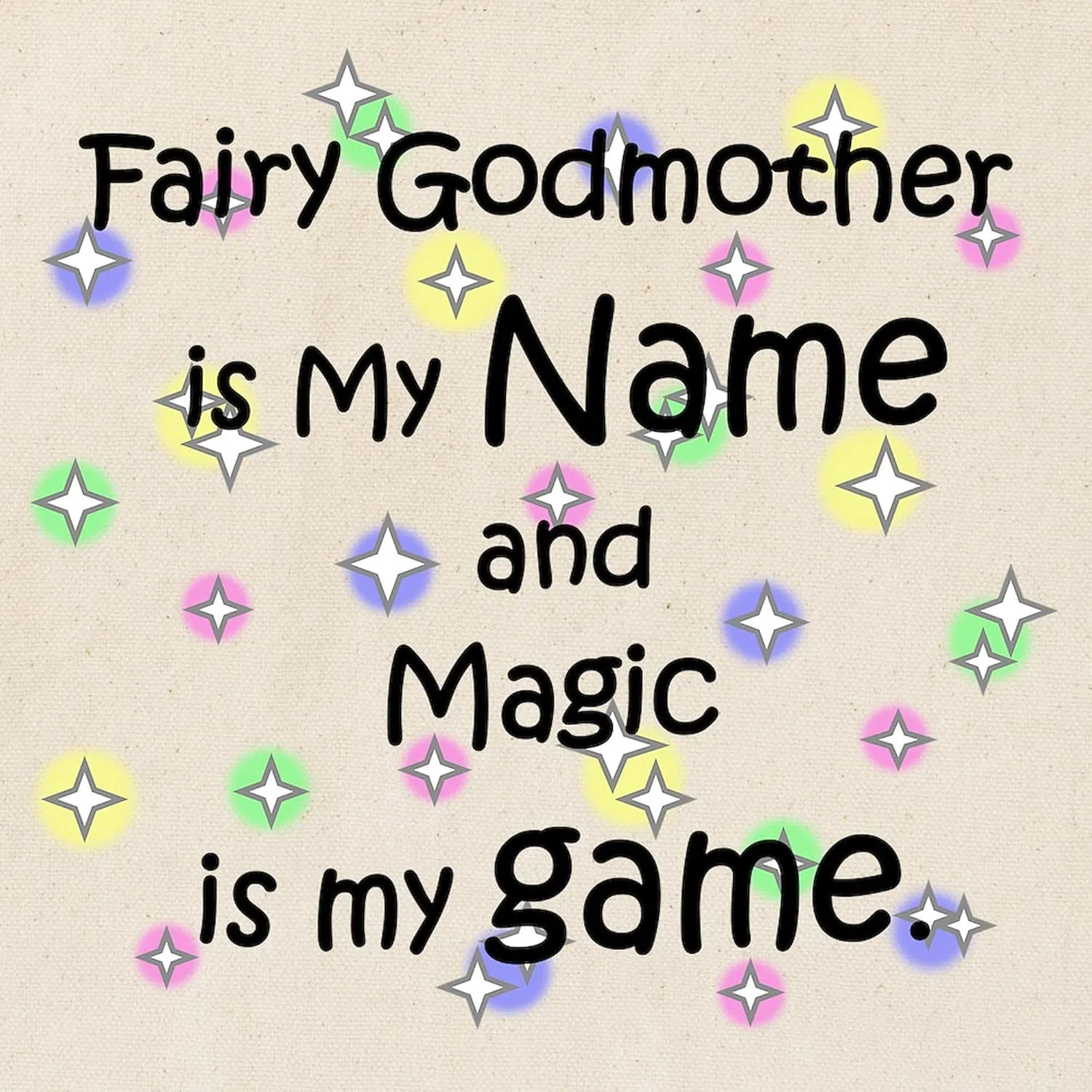 CafePress Fairy Godmother Name Tote Bag Natural Canvas Tote Bag, Reusable Shopping Bag