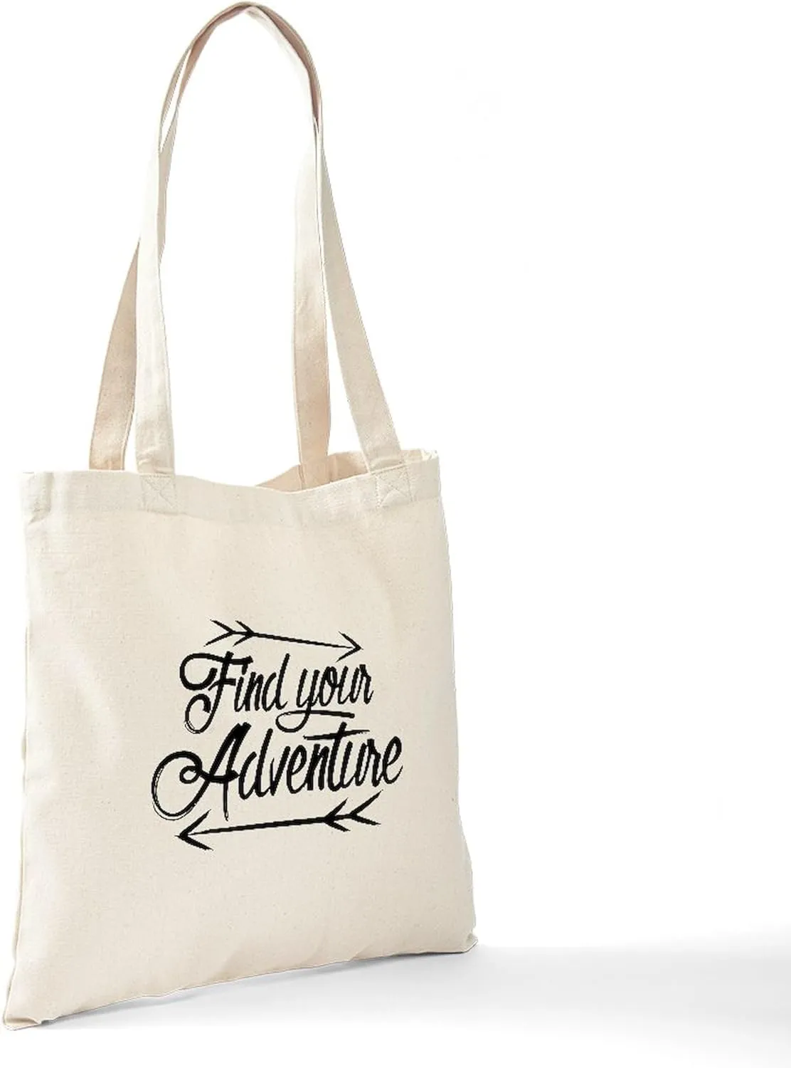CafePress Find Adventure Tote Bag Natural Canvas Tote Bag, Reusable Shopping Bag