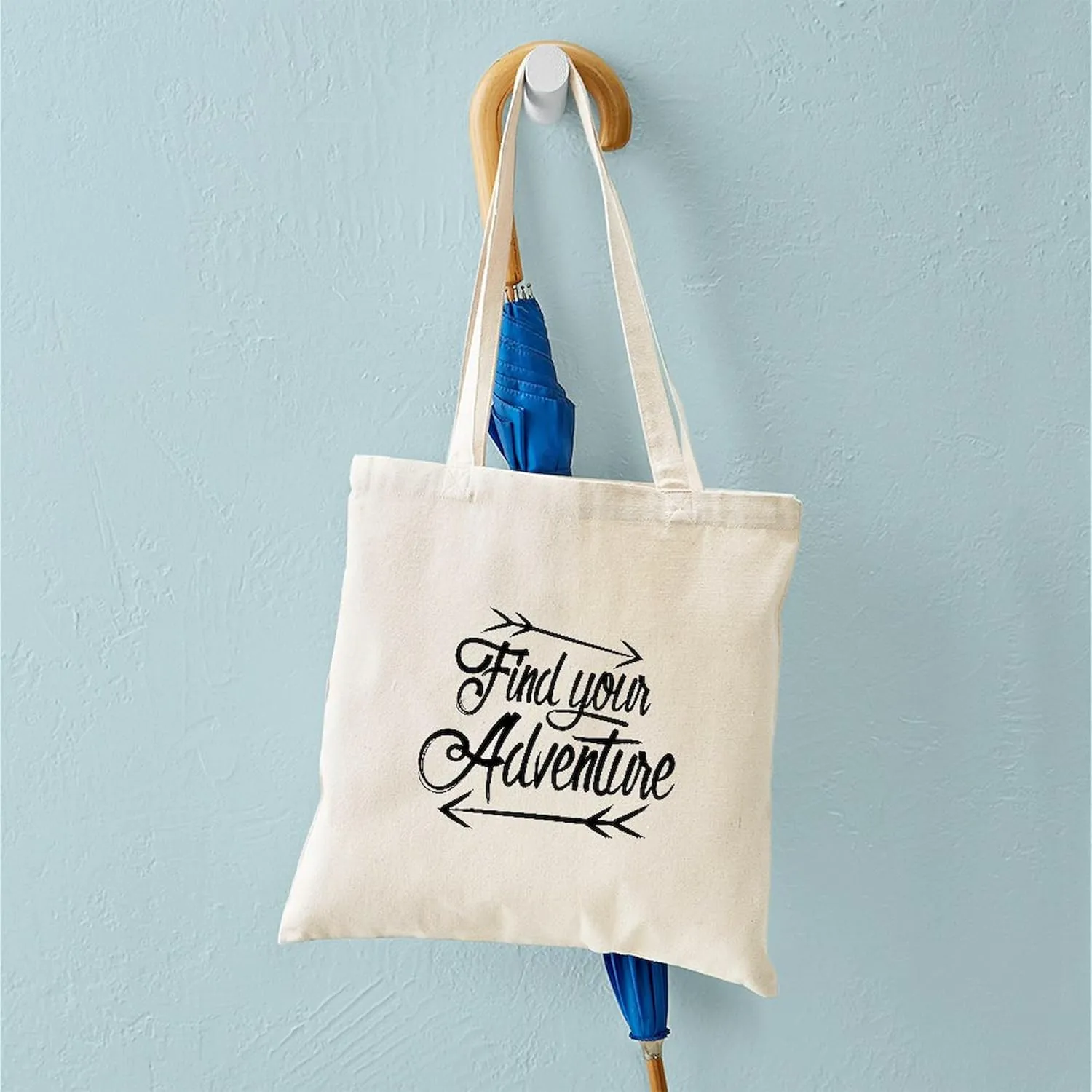 CafePress Find Adventure Tote Bag Natural Canvas Tote Bag, Reusable Shopping Bag