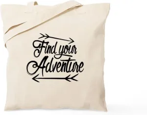 CafePress Find Adventure Tote Bag Natural Canvas Tote Bag, Reusable Shopping Bag
