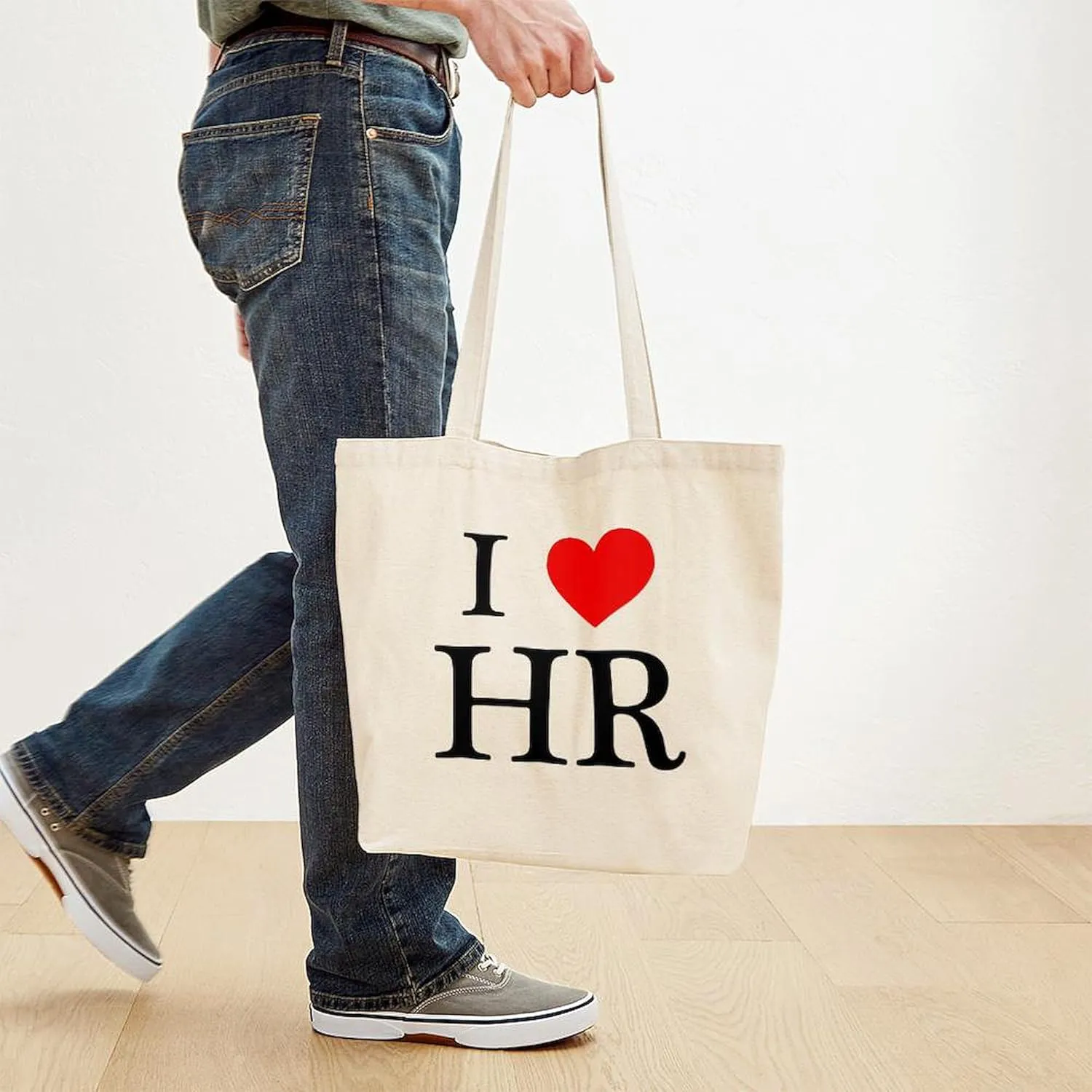 CafePress I Heart HR Tote Bag Natural Canvas Tote Bag, Reusable Shopping Bag