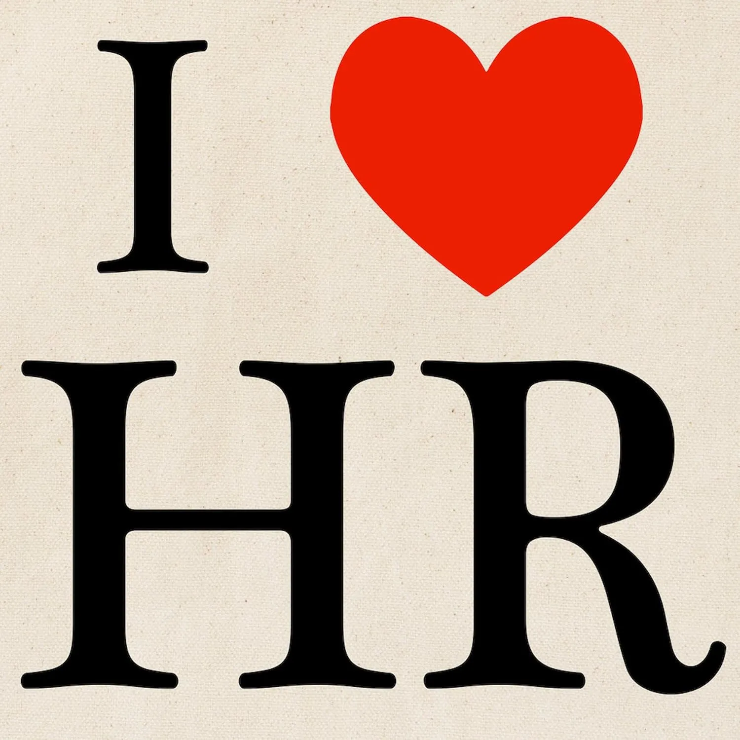 CafePress I Heart HR Tote Bag Natural Canvas Tote Bag, Reusable Shopping Bag