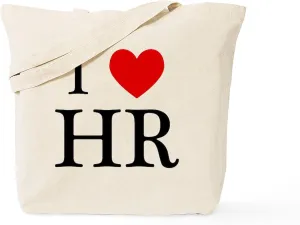 CafePress I Heart HR Tote Bag Natural Canvas Tote Bag, Reusable Shopping Bag