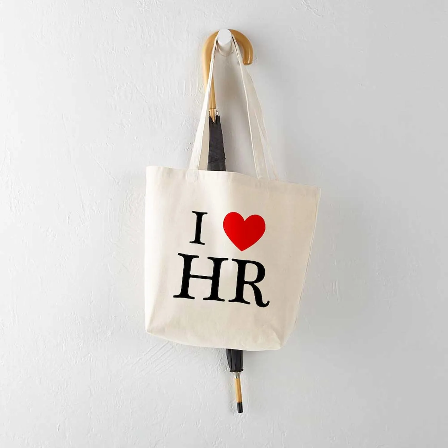 CafePress I Heart HR Tote Bag Natural Canvas Tote Bag, Reusable Shopping Bag