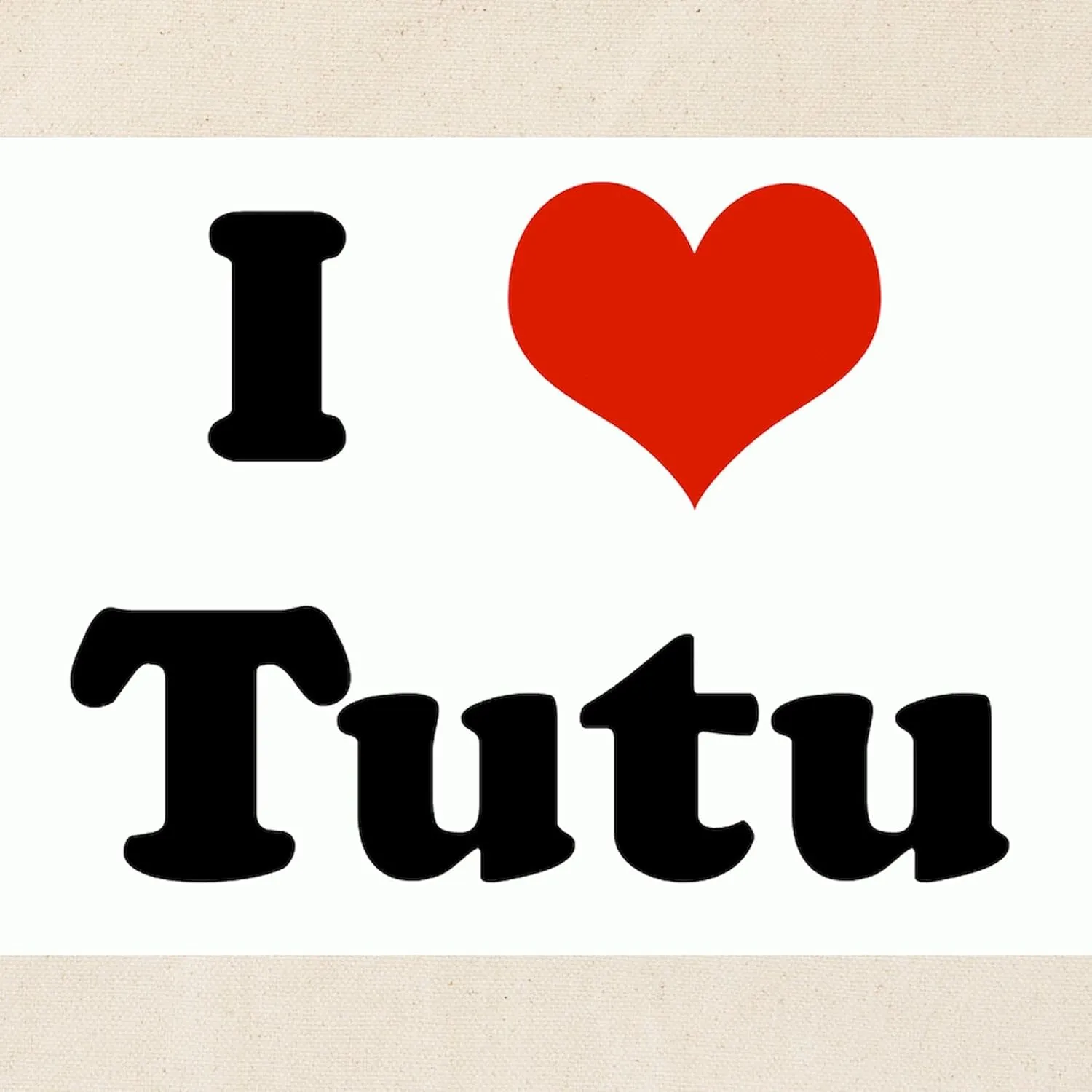 CafePress I Love Tutu Tote Bag Natural Canvas Tote Bag, Reusable Shopping Bag