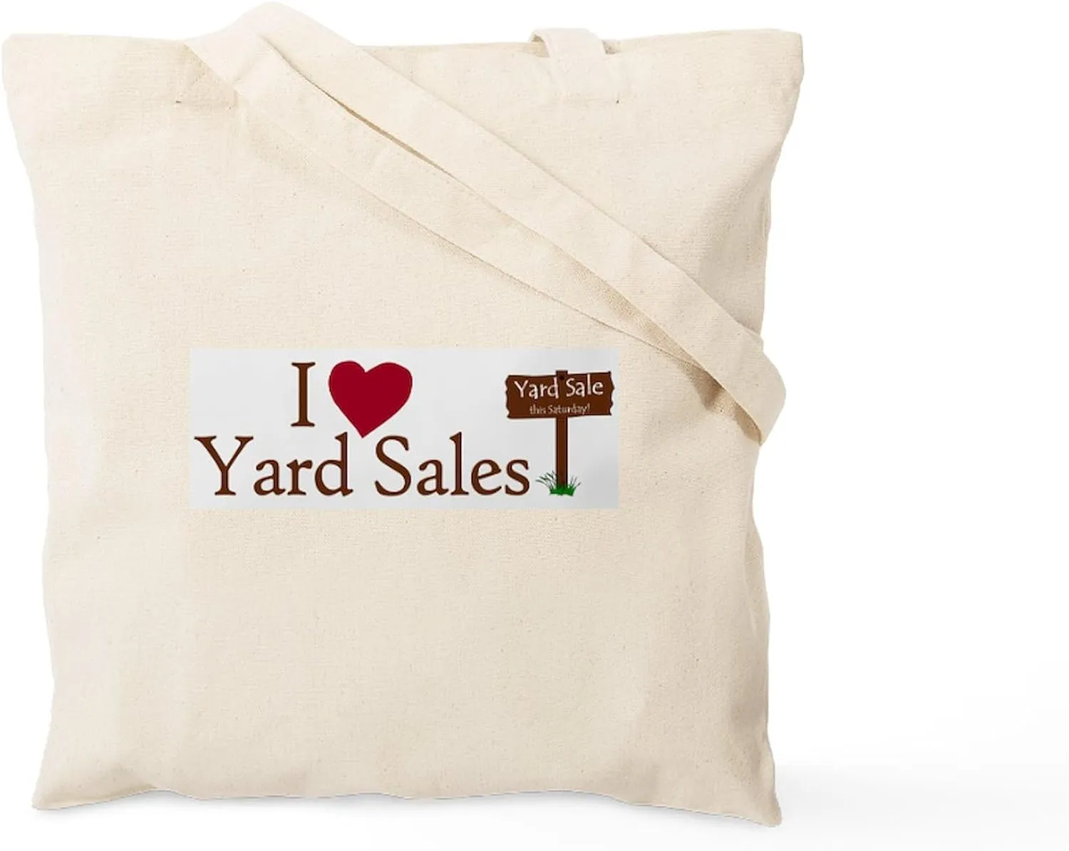 CafePress I Love Yard Sales Tote Bag Natural Canvas Tote Bag, Reusable Shopping Bag
