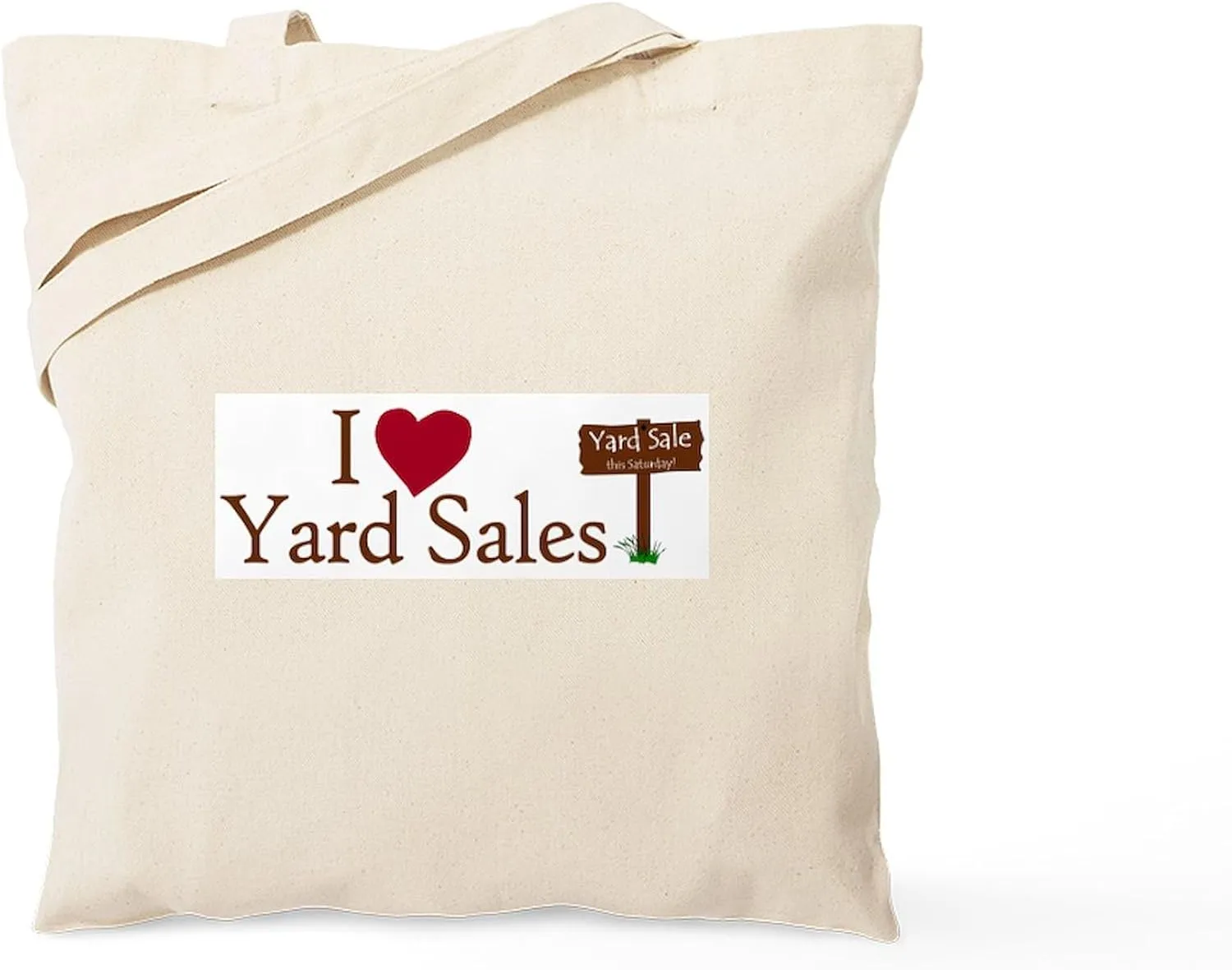 CafePress I Love Yard Sales Tote Bag Natural Canvas Tote Bag, Reusable Shopping Bag