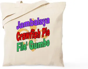 CafePress Jambalaya, Crawfish Pie, File Tote Bag Natural Canvas Tote Bag, Reusable Shopping Bag