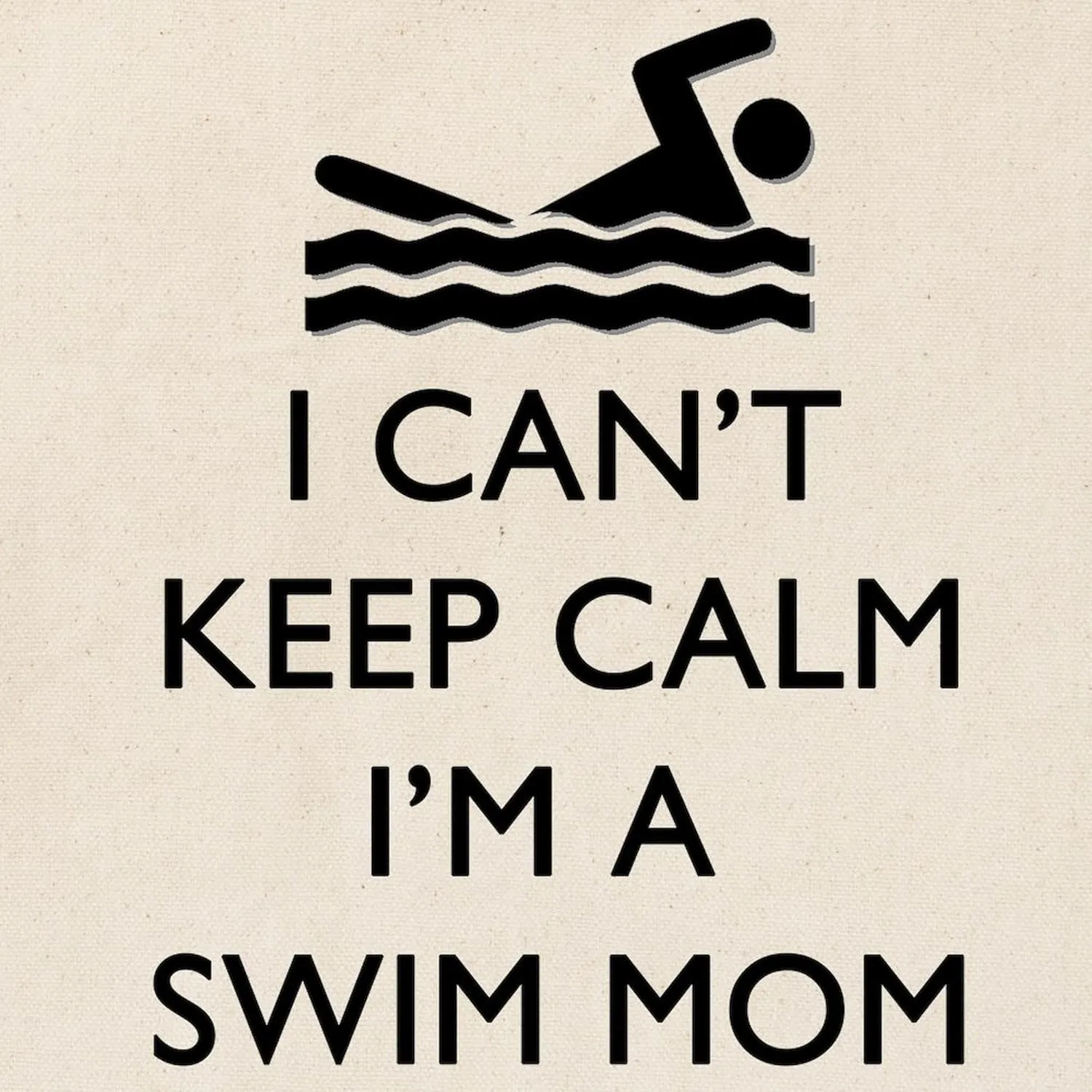 CafePress Keep Calm Swim Mom Tote Bag Natural Canvas Tote Bag, Reusable Shopping Bag