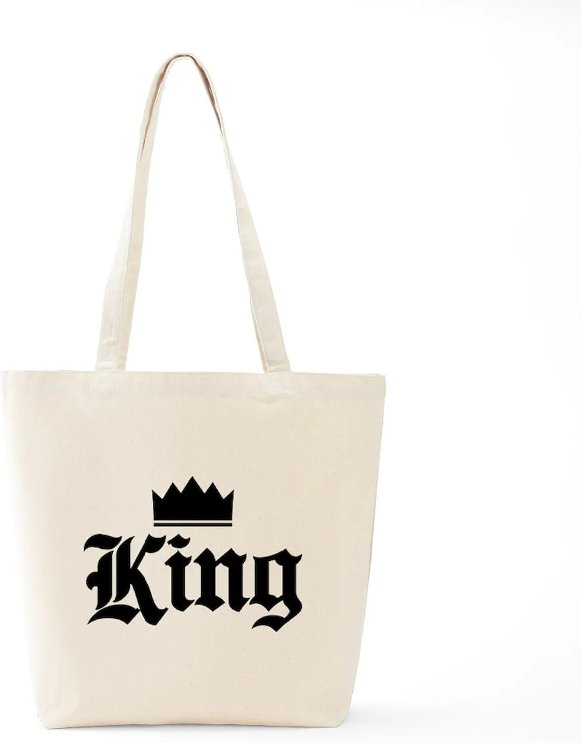 CafePress King Tote Bag Natural Canvas Tote Bag, Reusable Shopping Bag