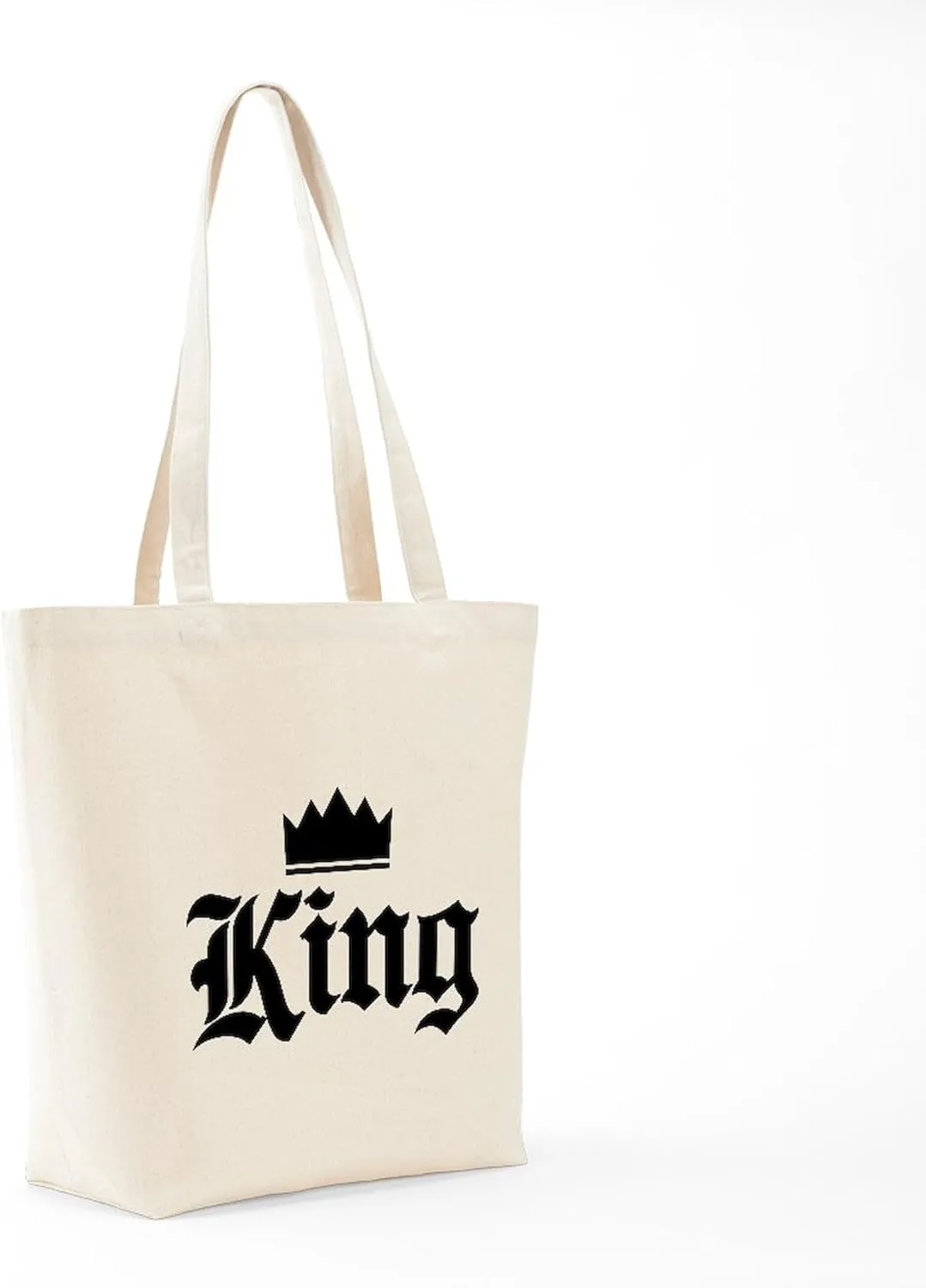 CafePress King Tote Bag Natural Canvas Tote Bag, Reusable Shopping Bag