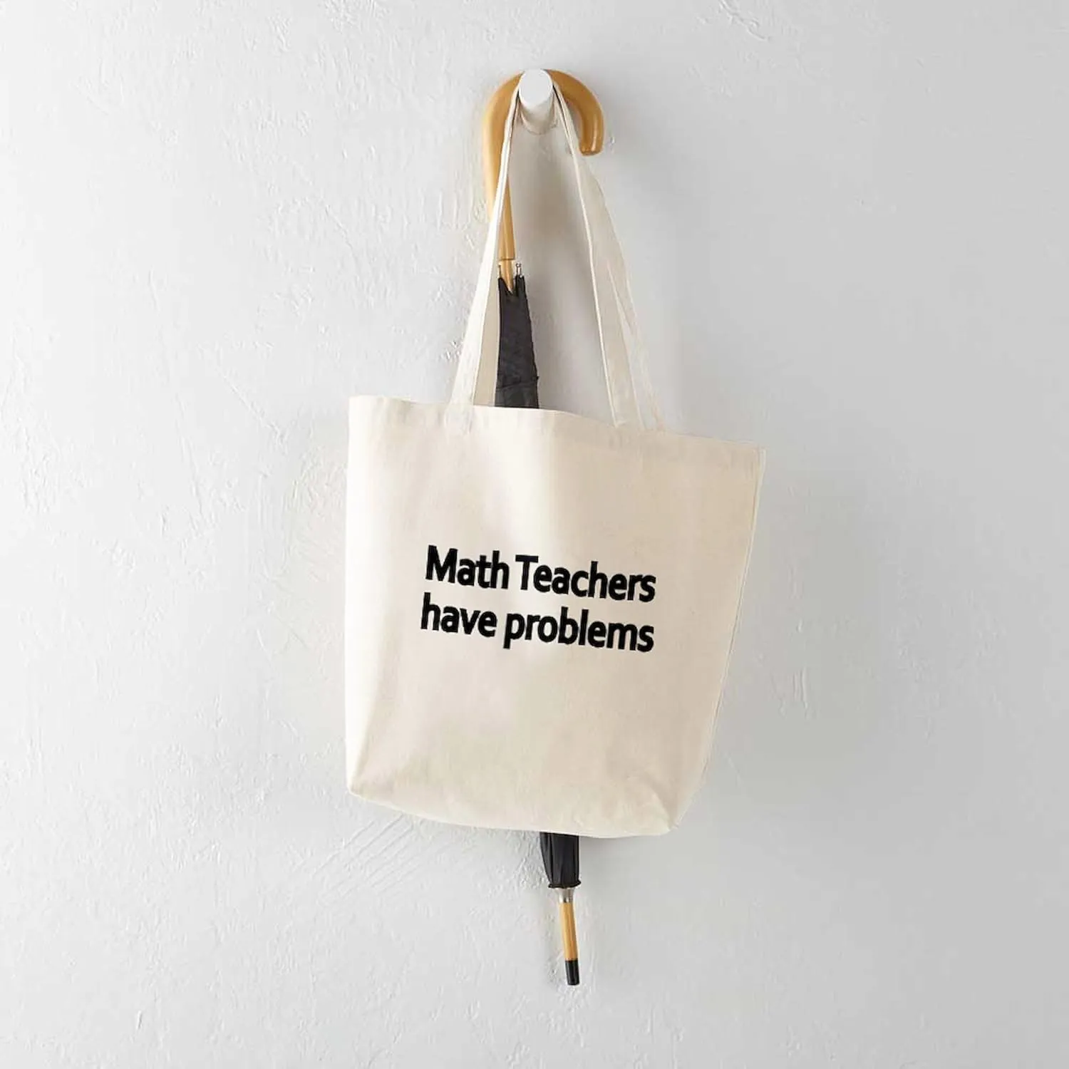 CafePress MATH TEACHERS HAVE PROBLEMS 2 Tote Bag Natural Canvas Tote Bag, Reusable Shopping Bag
