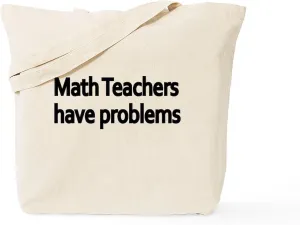 CafePress MATH TEACHERS HAVE PROBLEMS 2 Tote Bag Natural Canvas Tote Bag, Reusable Shopping Bag