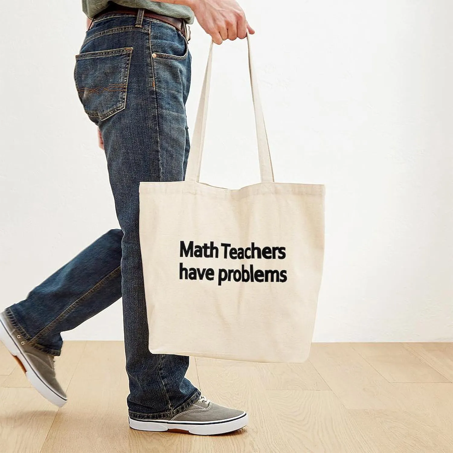 CafePress MATH TEACHERS HAVE PROBLEMS 2 Tote Bag Natural Canvas Tote Bag, Reusable Shopping Bag