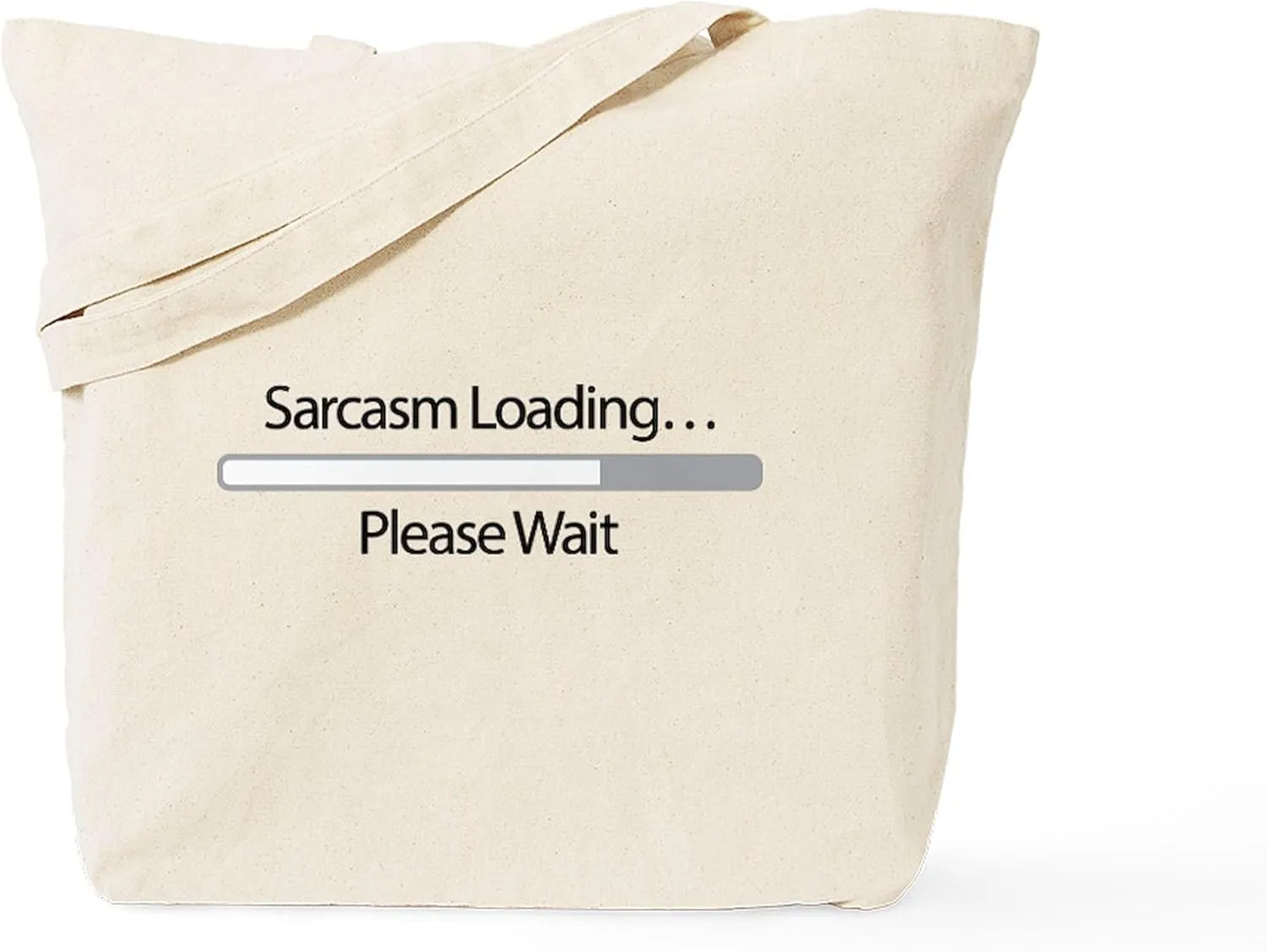 CafePress Sarcasm Loading Please Wait Tote Bag Natural Canvas Tote Bag, Reusable Shopping Bag