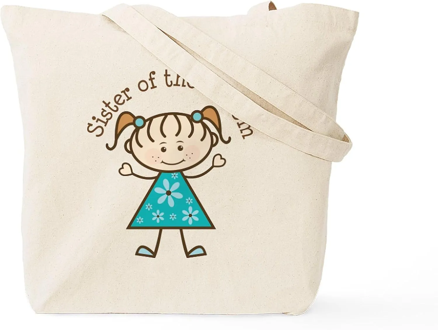 CafePress Sister Of The Groom Stick Figure Tote Bag Natural Canvas Tote Bag, Reusable Shopping Bag