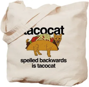 CafePress Tacocat Spelled Backwards Tote Bag Natural Canvas Tote Bag, Reusable Shopping Bag