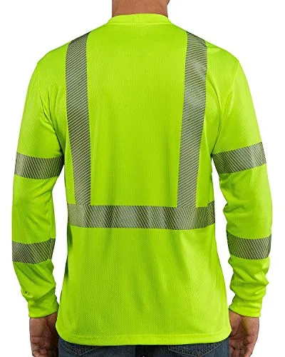 Carhartt 100496 Men's High-Visibility Force Relaxed Fit Lightweight Long-Sleeve Class 3 Pocket T-Shirt