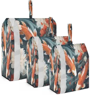 Chinese Style Fish Flowers Compression Packing Cubes Large Travel Packing Cubes Luggage Organizers for Suitcases Travel Bag for Carry on Suitcases