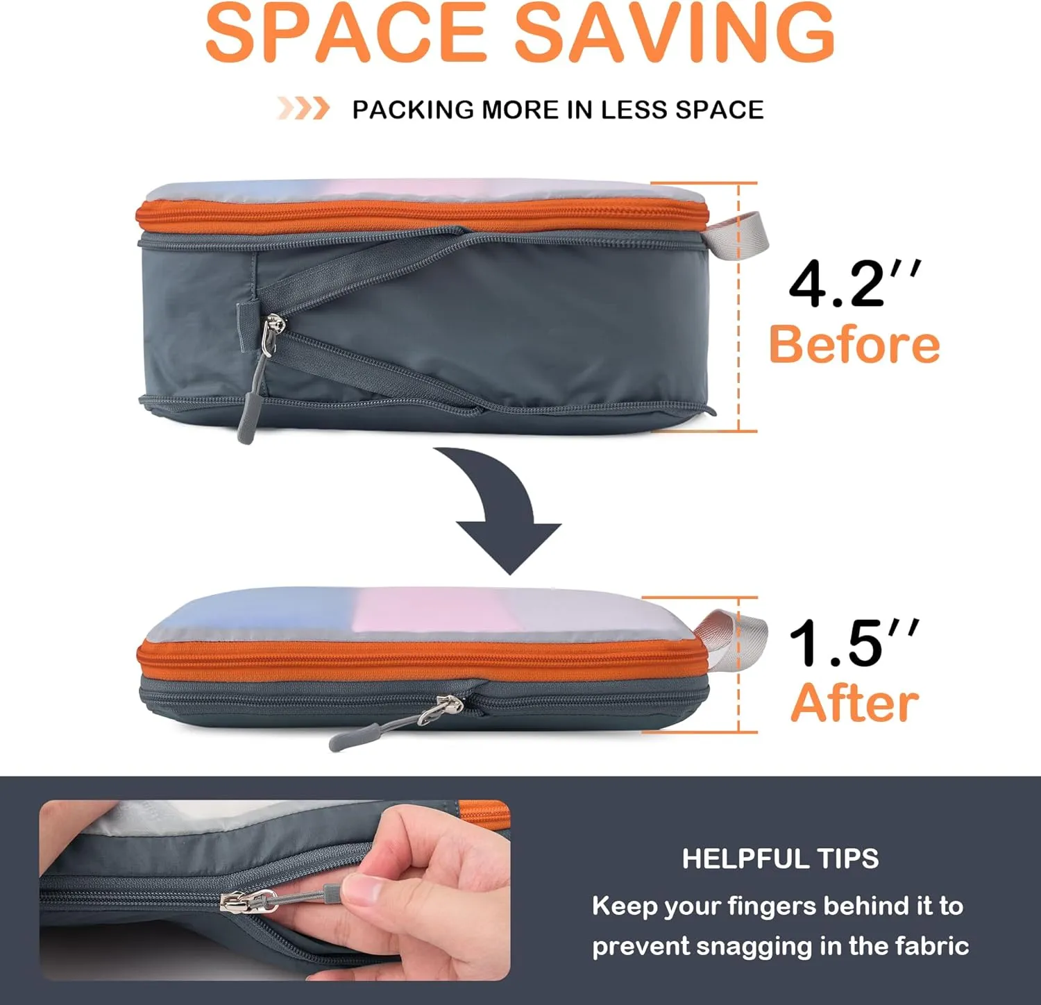 Cipway Compression Packing Cubes, See Through Mesh Luggage Organizer Bags, Travel Essentials for Carry on Suitcase with Laundry Bag and Clear Toiletries Bag6Pcs,Grey