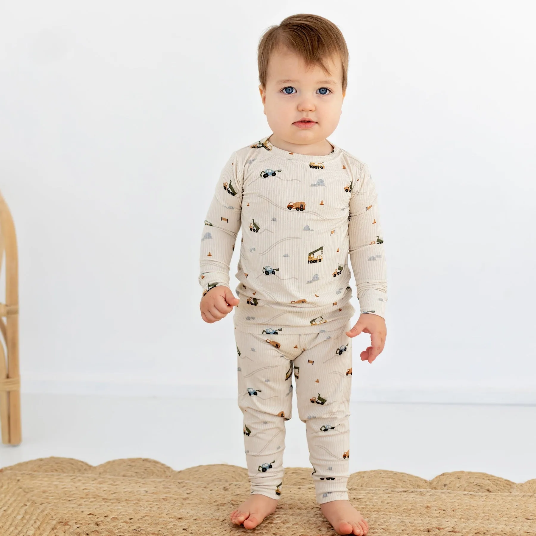 Construction Small Ribbed Two-Piece Set