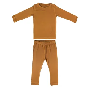Copper Pearl Two Piece Long Sleeve Toddler Pajamas PJ Sets for Boys and Girls - Adorable Pattern Pajamas, Breathable Fabric to Keep Cool While Sleeping, Sizes 12 Months to 5T - Camel
