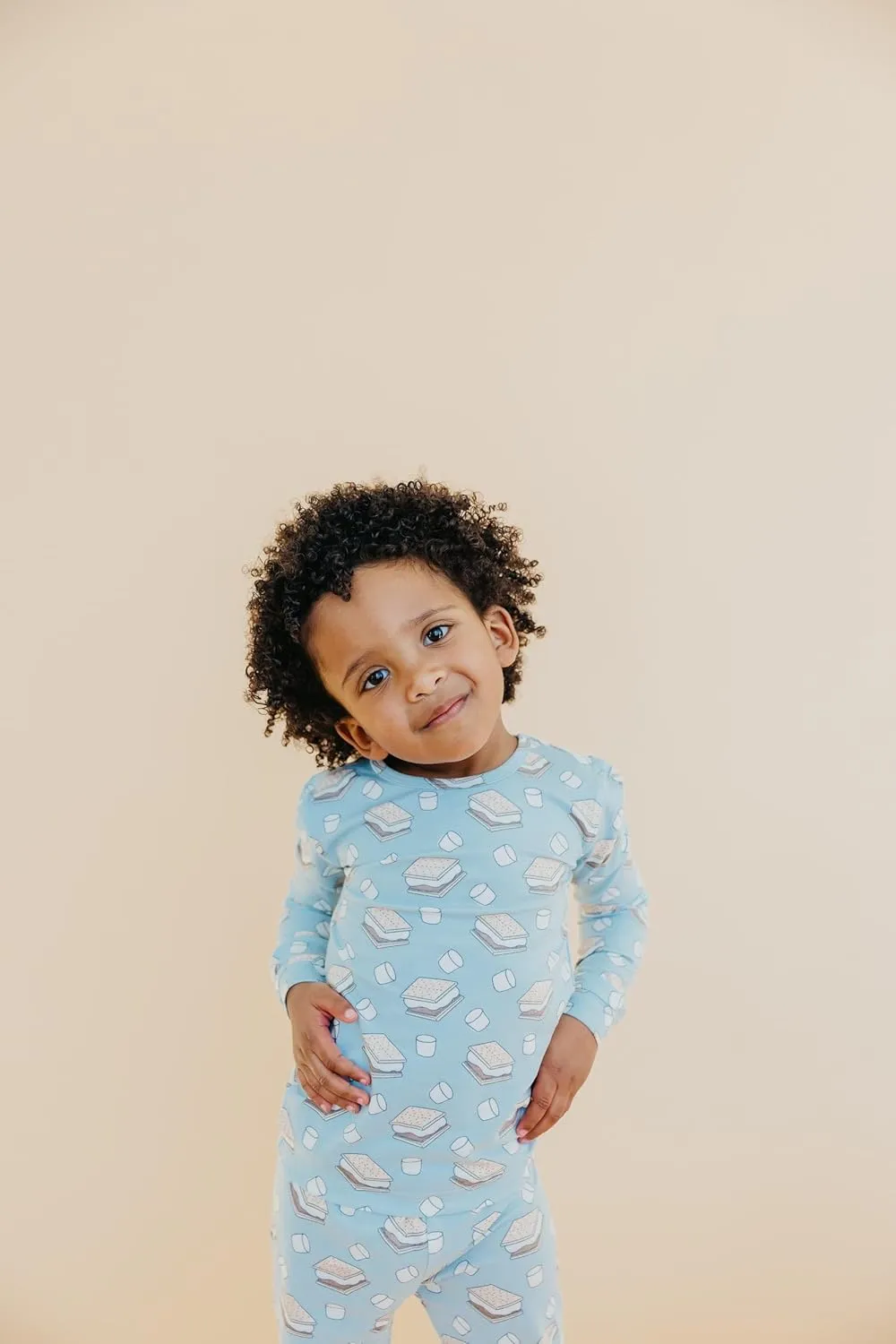 Copper Pearl Two Piece Long Sleeve Toddler Pajamas PJ Sets for Boys and Girls - Adorable Pattern Pajamas, Breathable Fabric to Keep Cool While Sleeping, Sizes 12 Months to 5T - S'mores