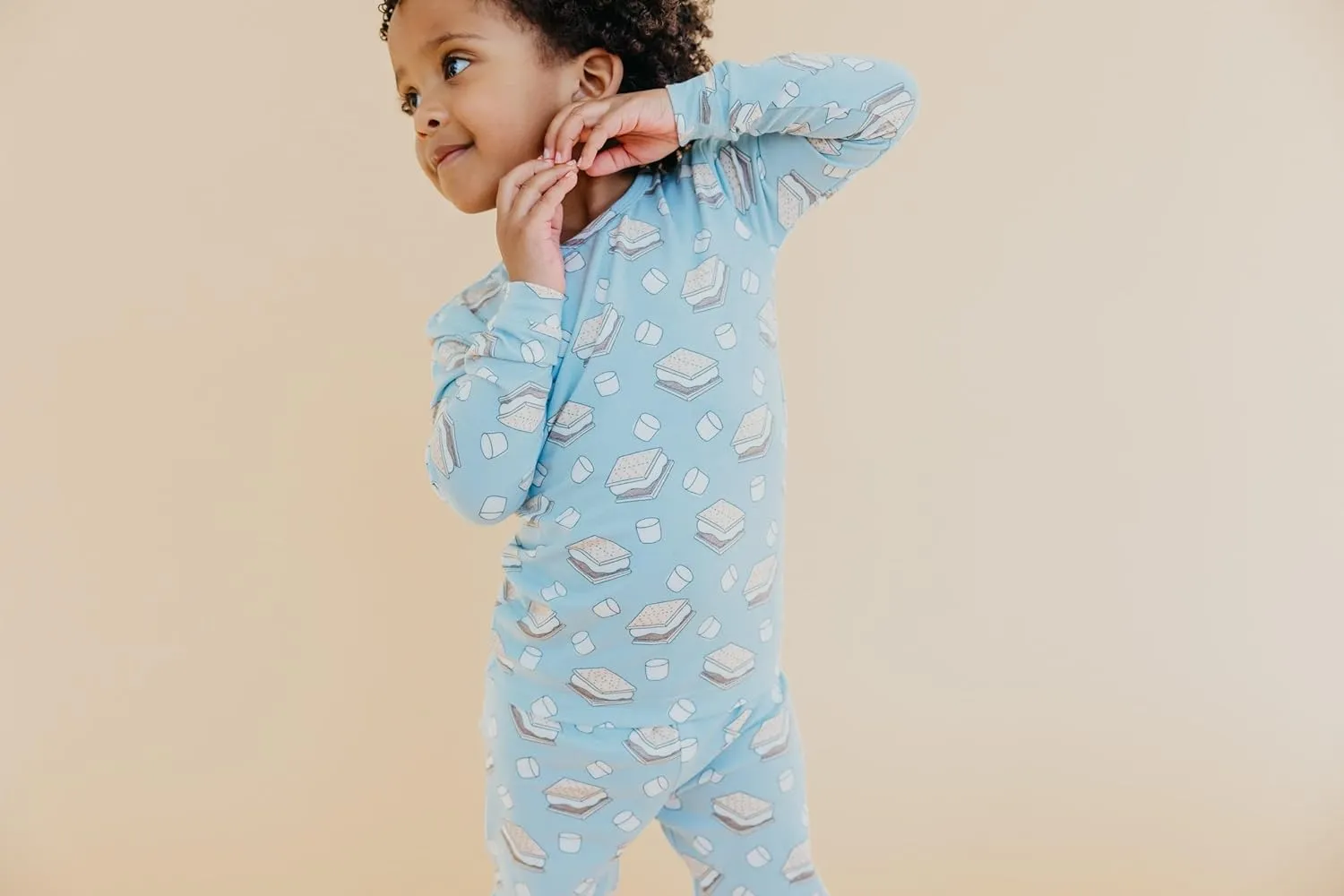 Copper Pearl Two Piece Long Sleeve Toddler Pajamas PJ Sets for Boys and Girls - Adorable Pattern Pajamas, Breathable Fabric to Keep Cool While Sleeping, Sizes 12 Months to 5T - S'mores