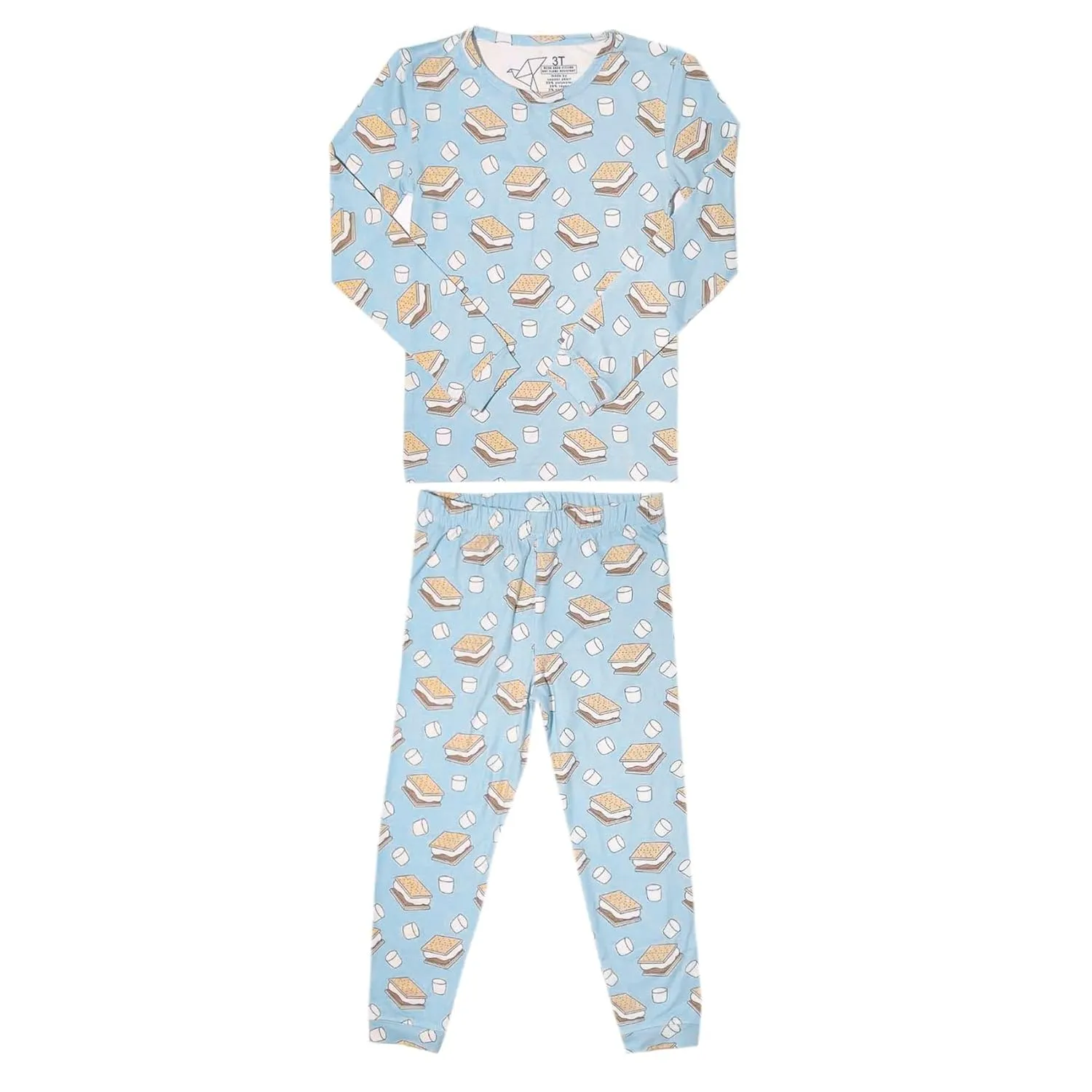 Copper Pearl Two Piece Long Sleeve Toddler Pajamas PJ Sets for Boys and Girls - Adorable Pattern Pajamas, Breathable Fabric to Keep Cool While Sleeping, Sizes 12 Months to 5T - S'mores