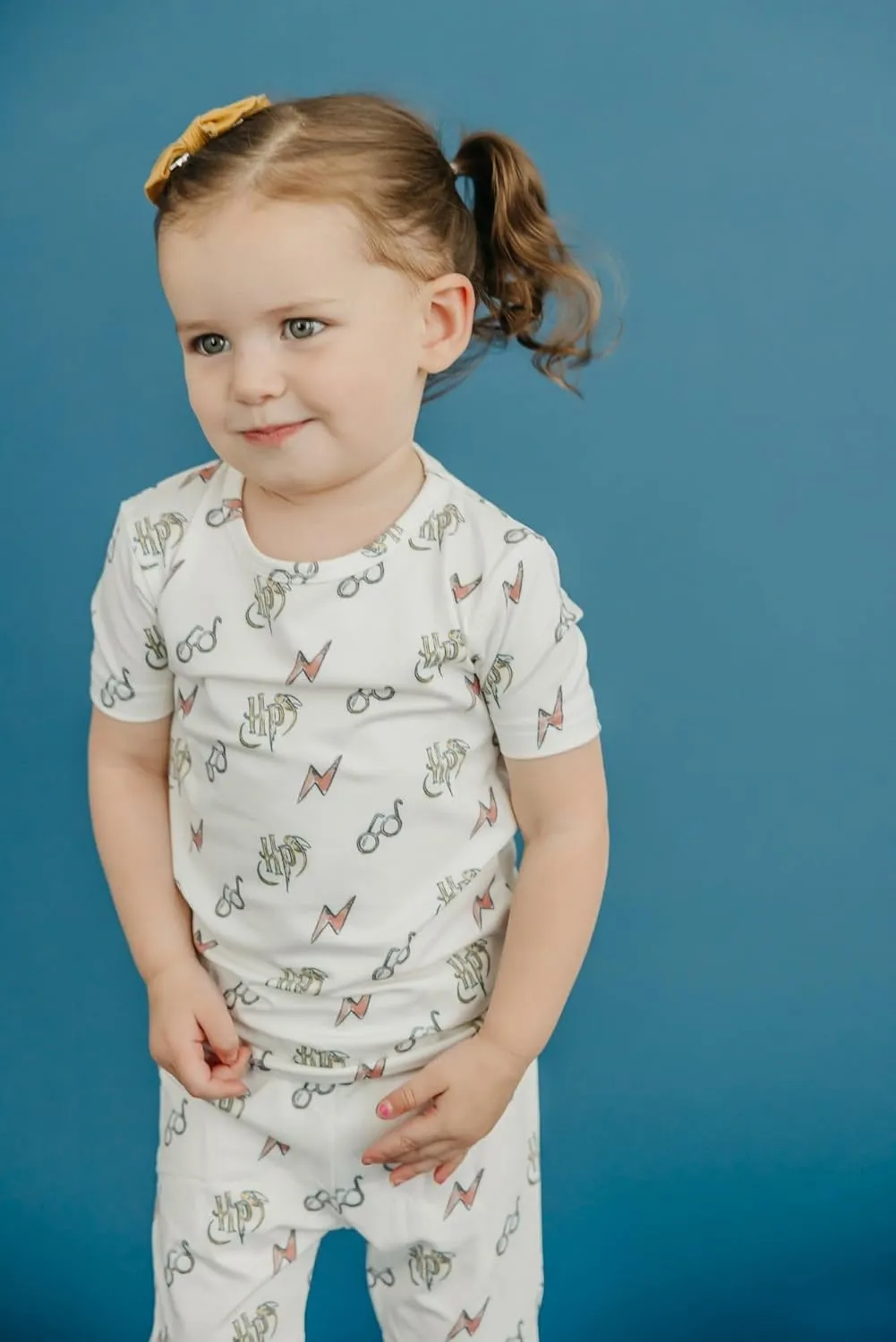 Copper Pearl Two Piece Short Sleeve Toddler Pajamas PJ Sets for Boys and Girls - Adorable Pattern Summer Pajamas Shorts to Keep Cool While Sleeping, Size 12 Months to 5T - Harry Potter