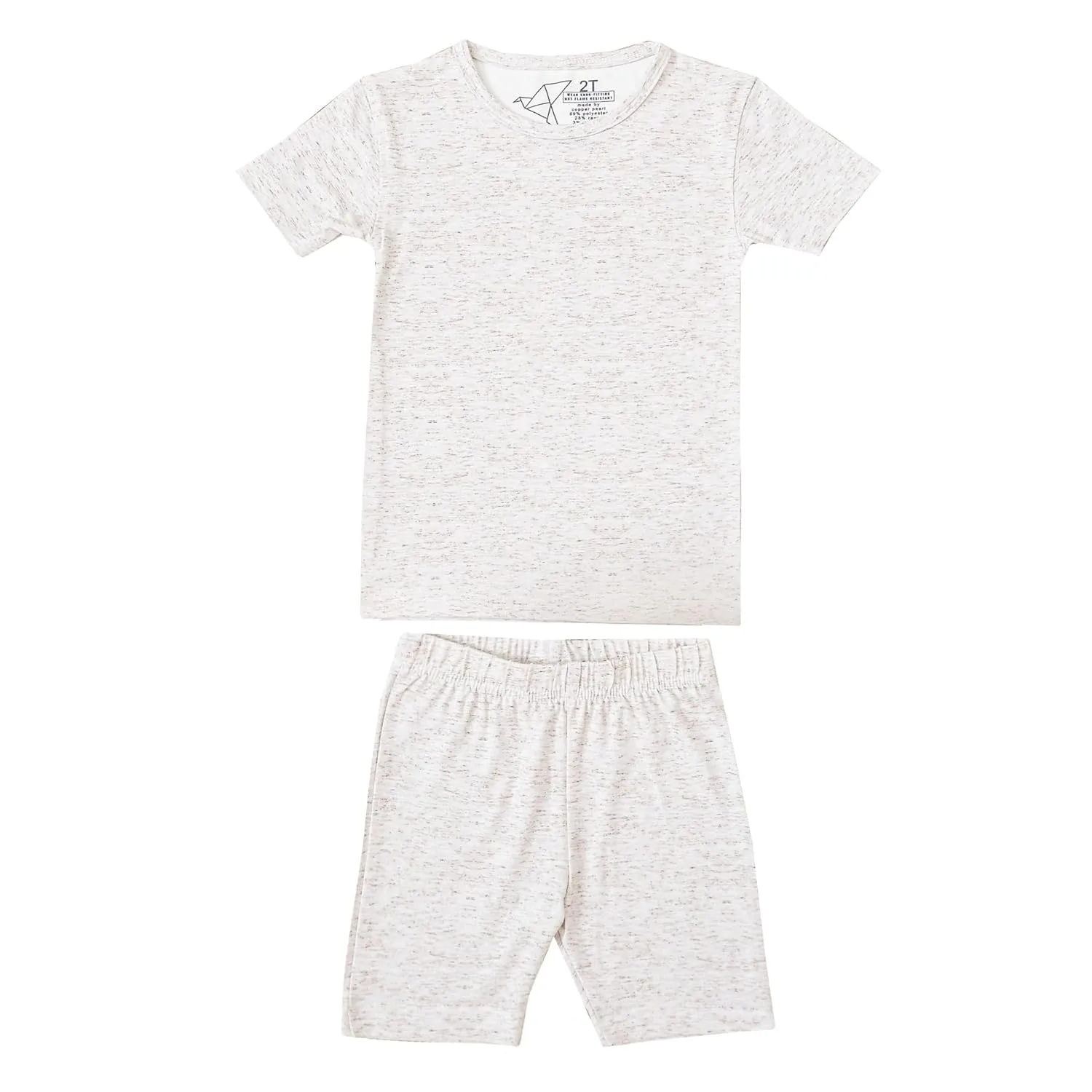 Copper Pearl Two Piece Short Sleeve Toddler Pajamas PJ Sets for Boys and Girls - Adorable Pattern Summer Pajamas Shorts to Keep Cool While Sleeping, Size 12 Months to 5T - Oat