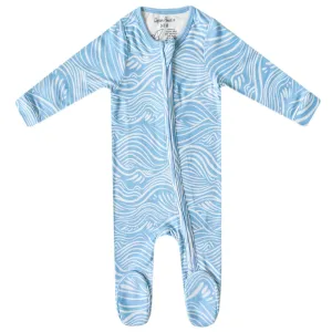 Copper Pearl Zip-up Footie Surf