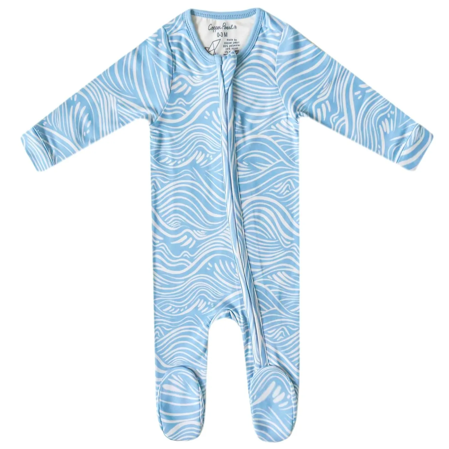 Copper Pearl Zip-up Footie Surf