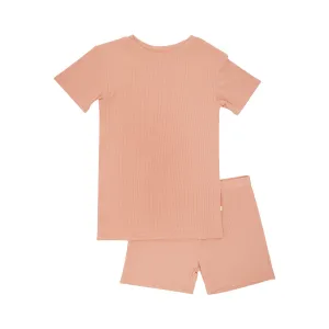 Coral Small Ribbed Shorts Two-Piece Set