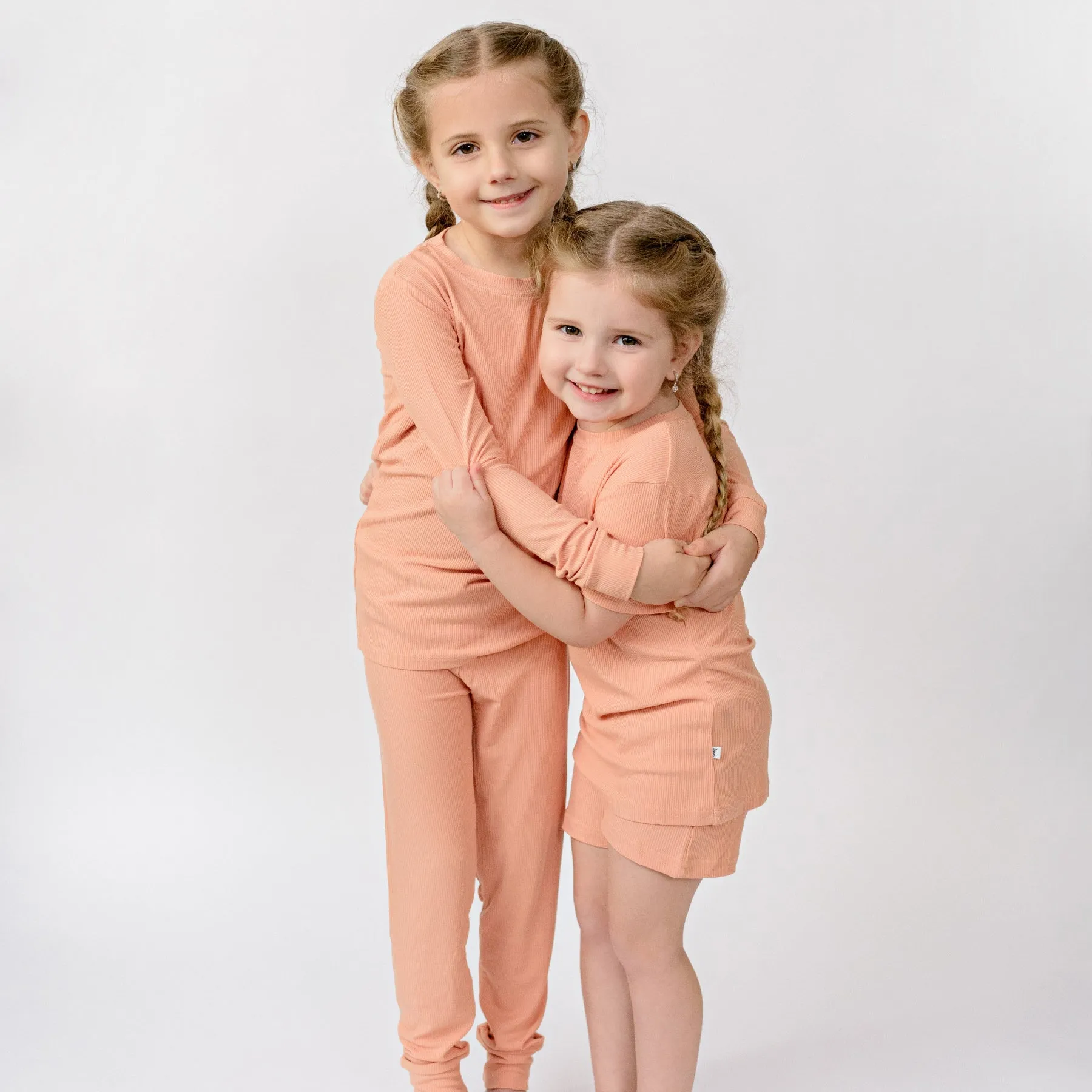 Coral Small Ribbed Shorts Two-Piece Set