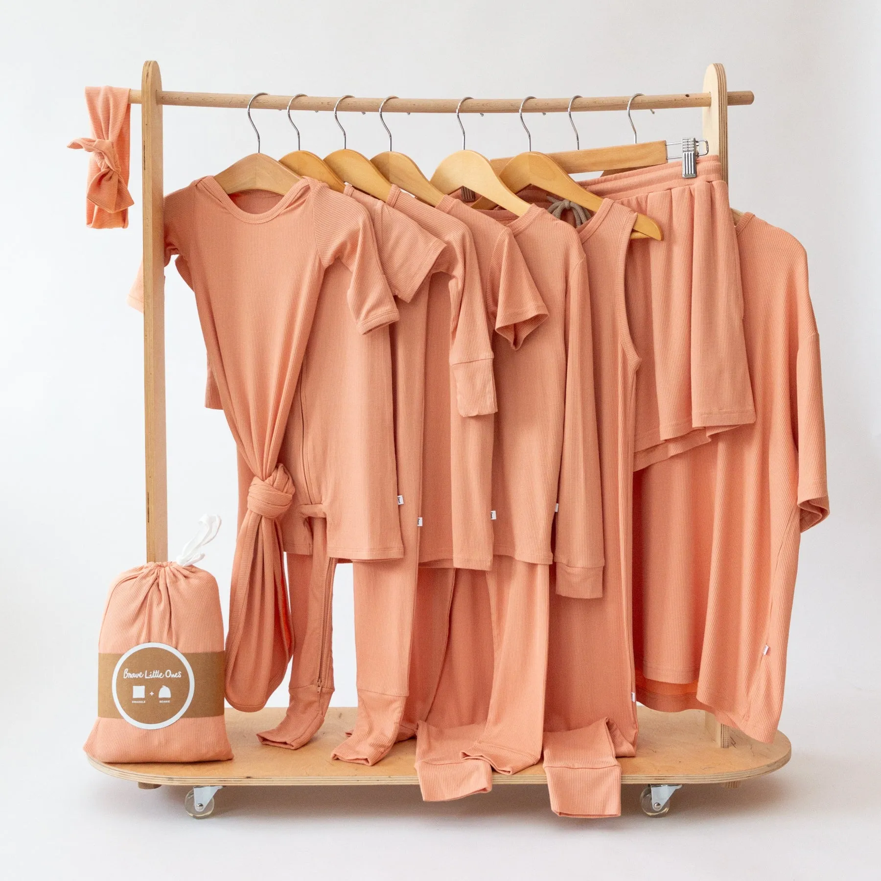 Coral Small Ribbed Shorts Two-Piece Set