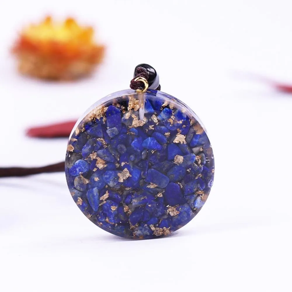 Crystal Orgone Pendant Natural Stone Crystal Lapis Lazuli Orgonite Emf