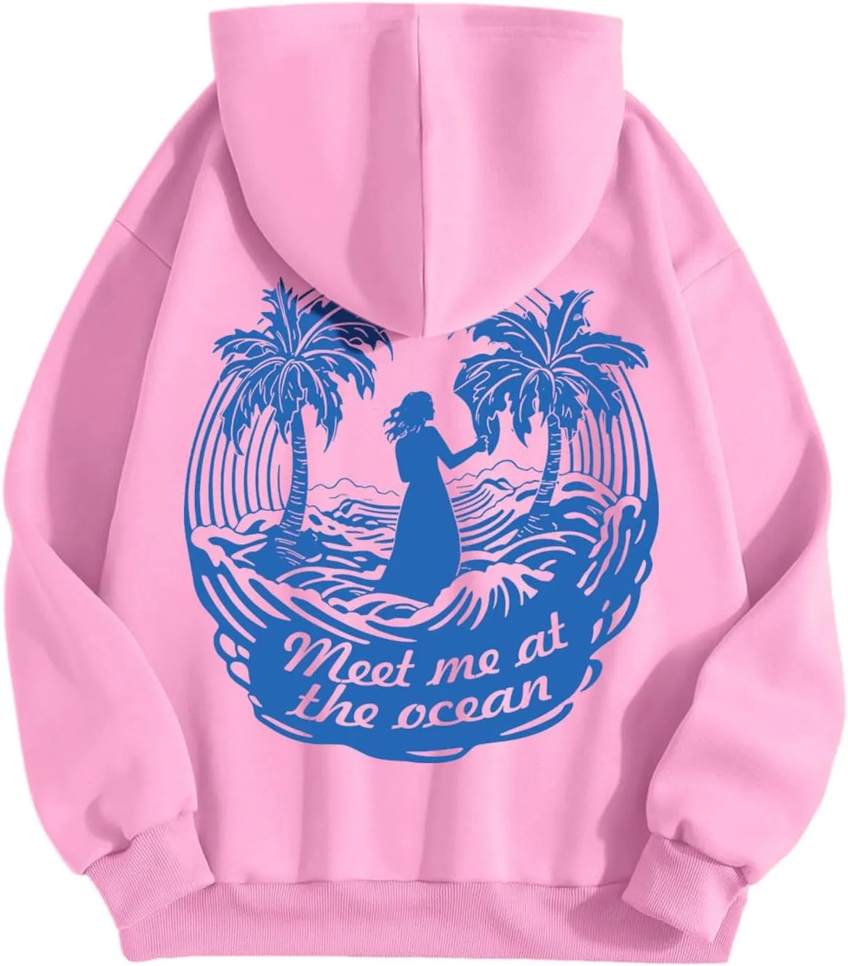 Cute 2 Piece Outfits Women, Teen Girls Preppy Puff Pullover Hoodies Pocket Drawstring Oversized Sweatpant Outfit Sets