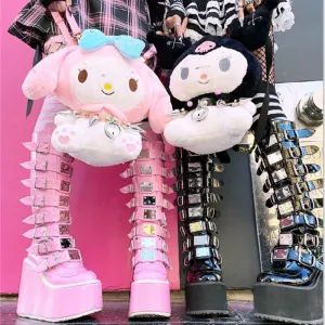 Demonias Punk Style Ladies Motorcycle Boots