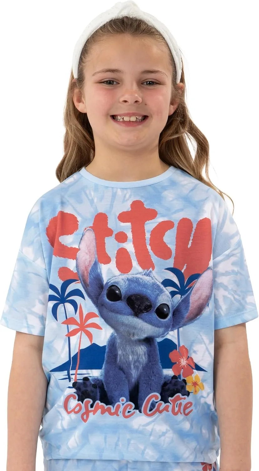 Disney Lilo And Stitch Pajamas, Short Sleeve Girls Pajamas, Stitch Girls Pjs, Pajama Set