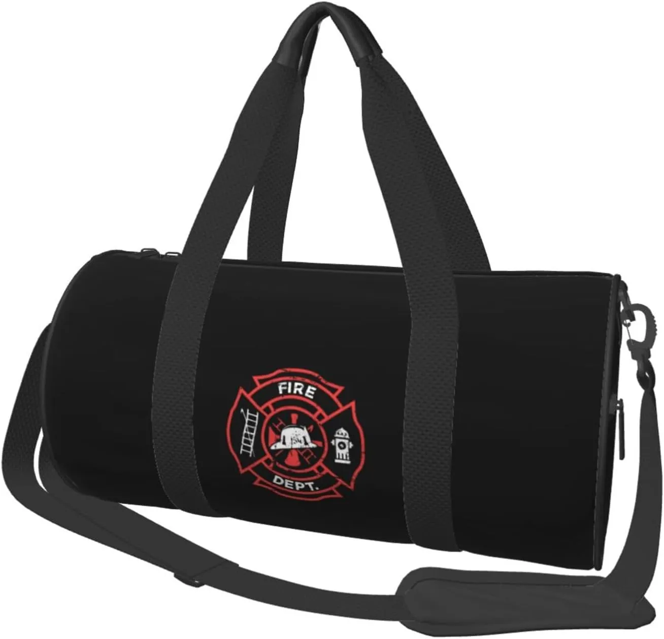 Distressed Firefighter Convertible Garment Bag with Shoulder Strap, Carry on Garment Duffel Bag for Men Women - Rolling Foldable for Travel Luggage Bags (Black)