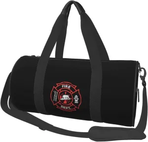 Distressed Firefighter Convertible Garment Bag with Shoulder Strap, Carry on Garment Duffel Bag for Men Women - Rolling Foldable for Travel Luggage Bags (Black)
