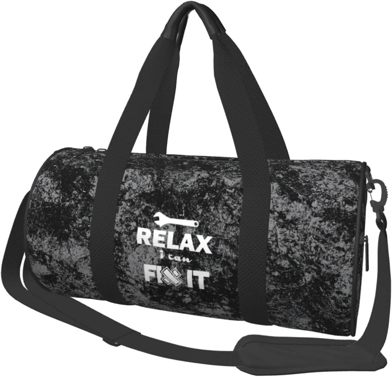 Don't Worry I Can Fix It Convertible Garment Bag with Shoulder Strap, Carry on Garment Duffel Bag for Men Women - Rolling Foldable for Travel Luggage Bags (Black)